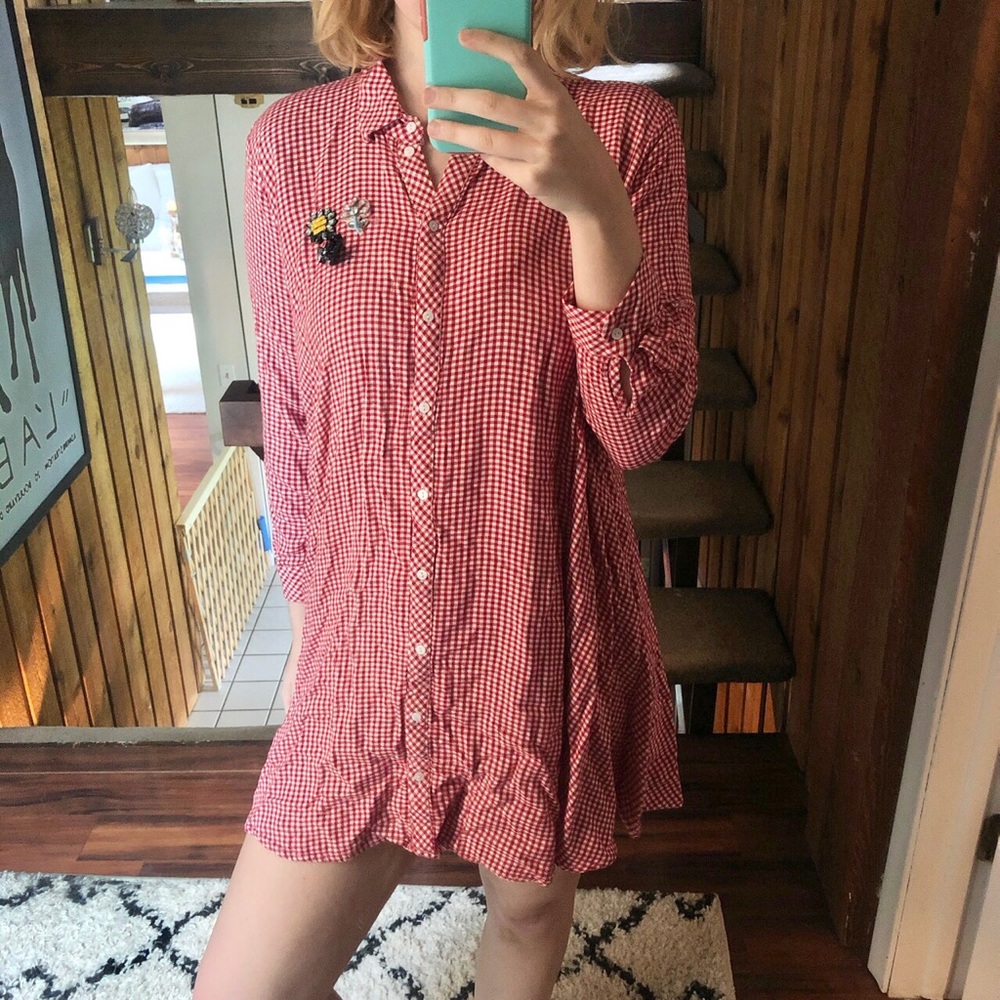 Zara Gingham Shirtdress